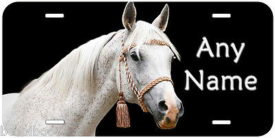 White Arab Horse Personalized Aluminum Novelty Car License Plate P015