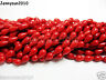 Red Natural Coral Gemstone 5mm X 8mm Drop Loose Spacer Beads 16 Inches Strand