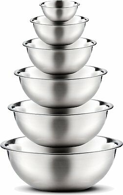 Stainless Steel Mixing Bowls By Finedine (set Of 6) Polished Mirror Finish