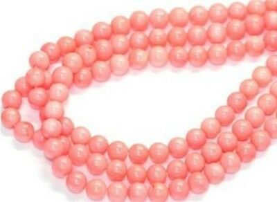 Natural 4mm Japan Sea Pink Coral Gemstone Round Loose Beads 15"